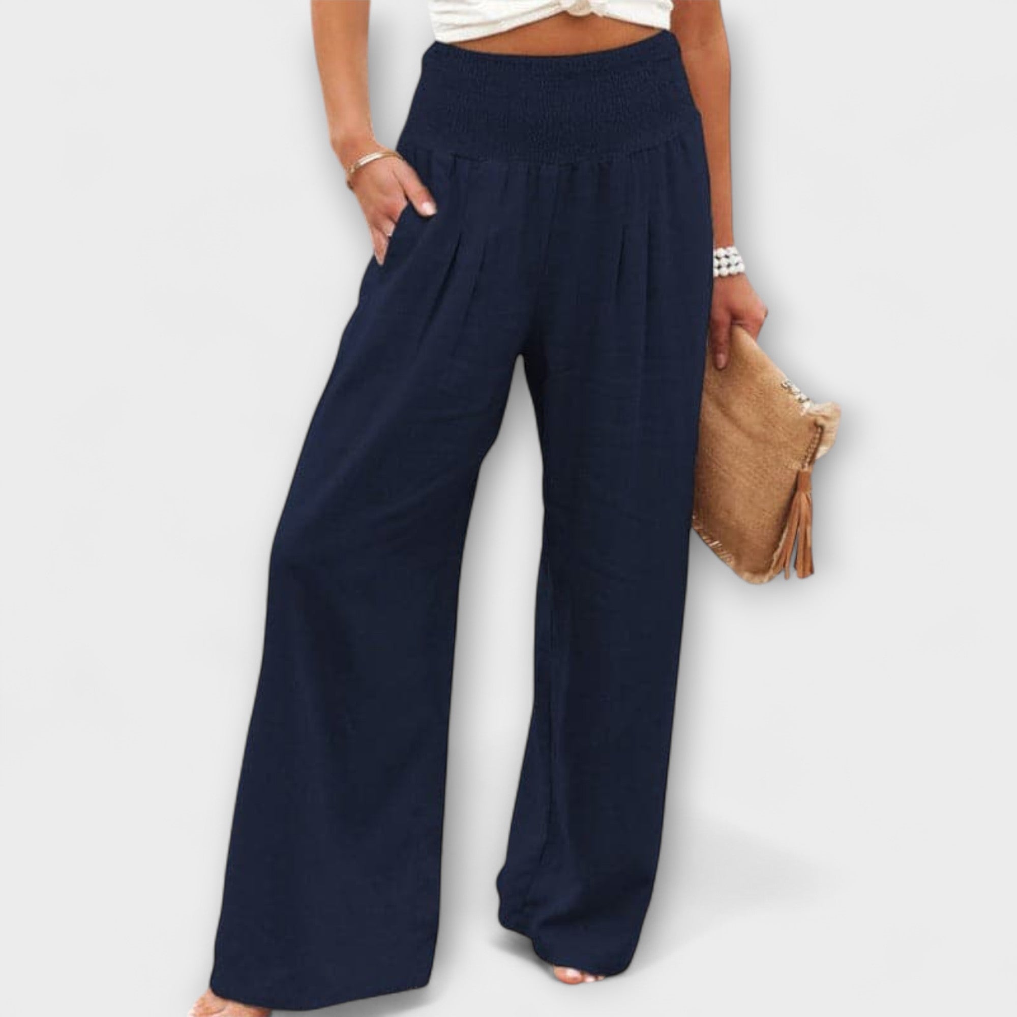Élise™ Casual Wide-Leg Linen Trousers