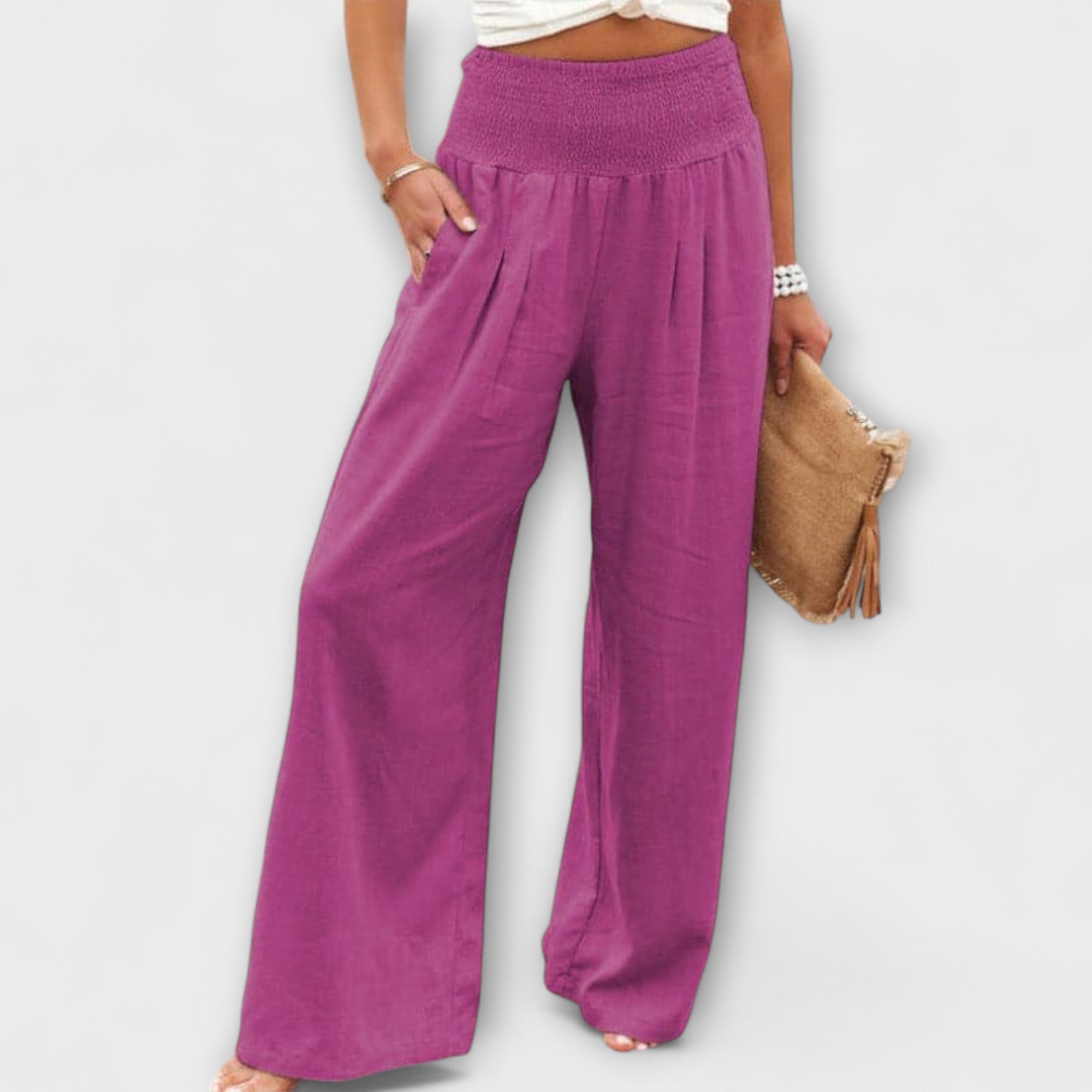 Élise™ Casual Wide-Leg Linen Trousers