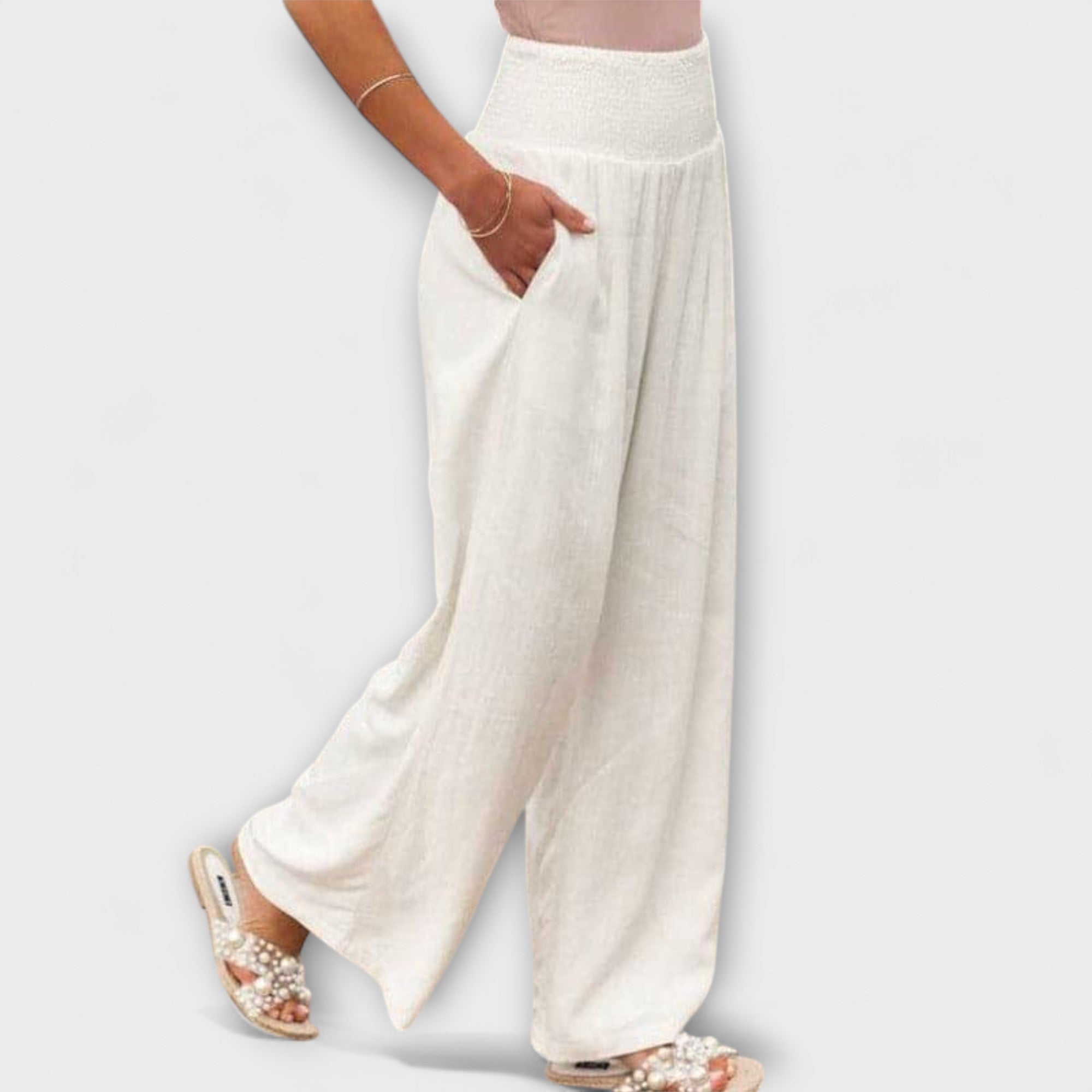 Élise™ Casual Wide-Leg Linen Trousers