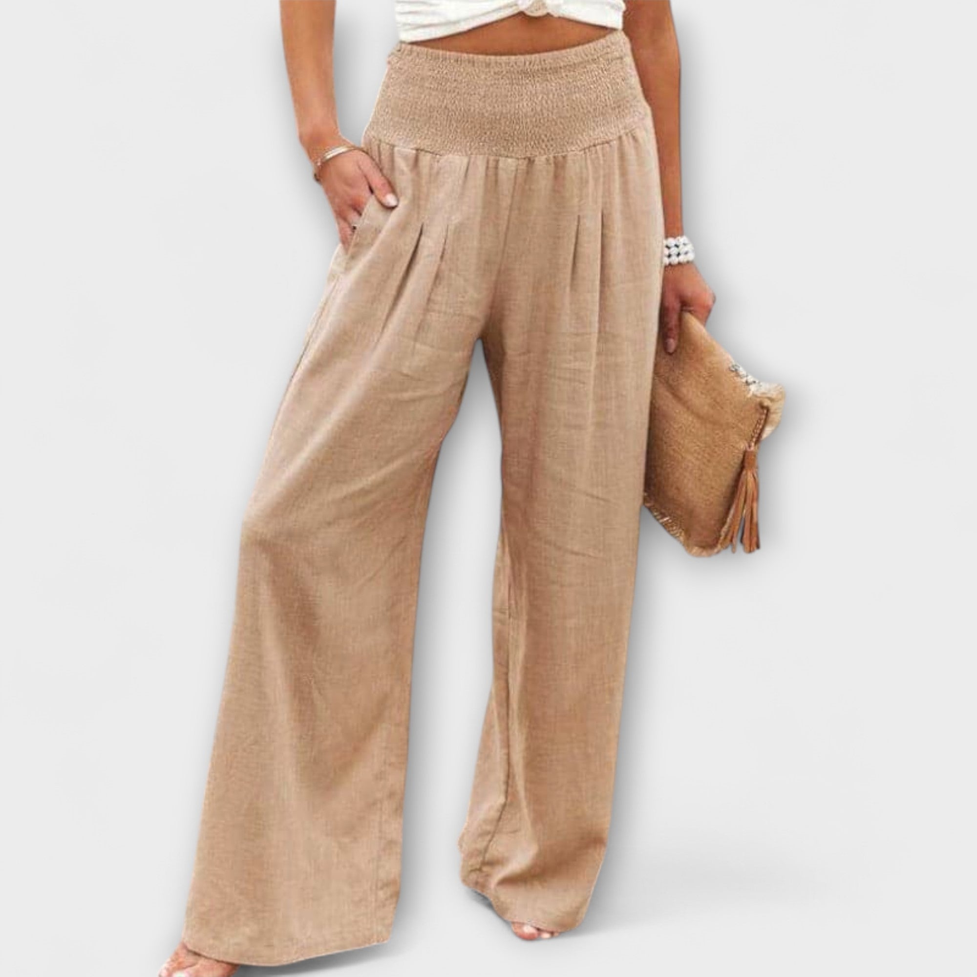 Élise™ Casual Wide-Leg Linen Trousers