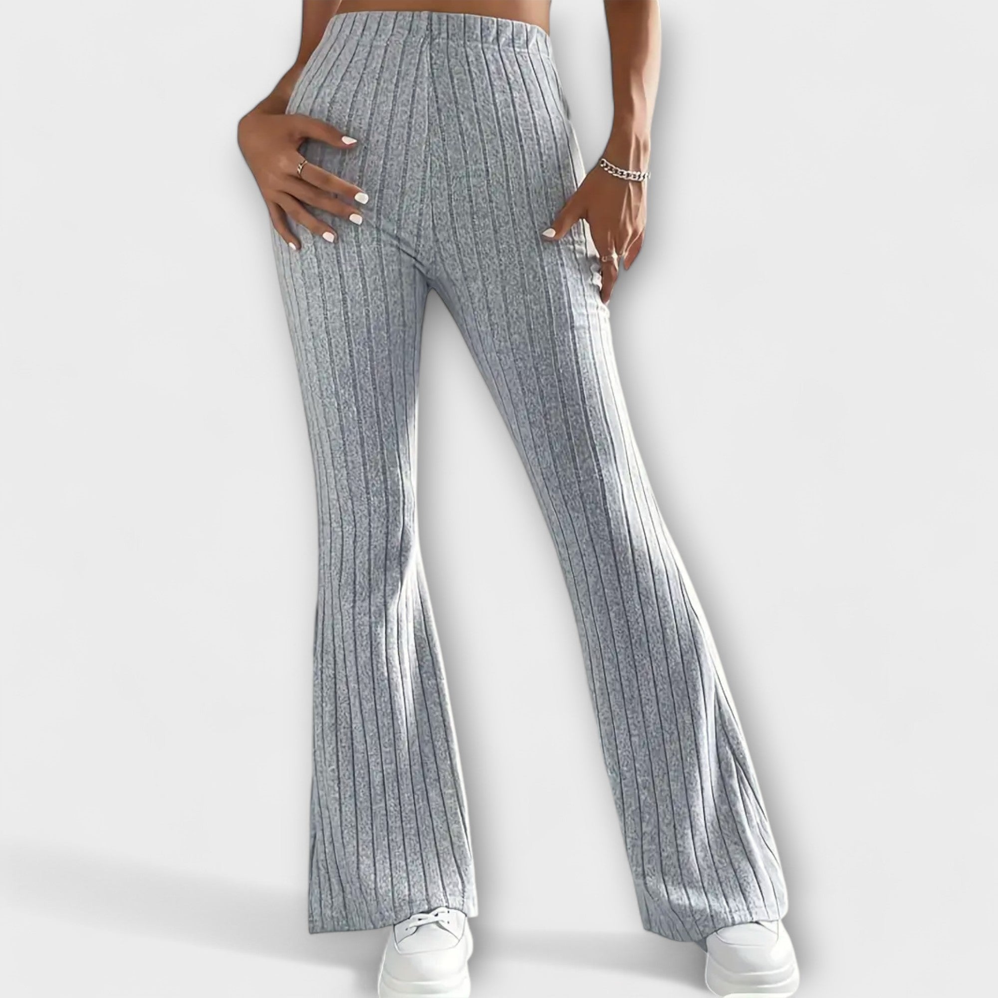 Élise™ – Flared Trousers with Fine Structure