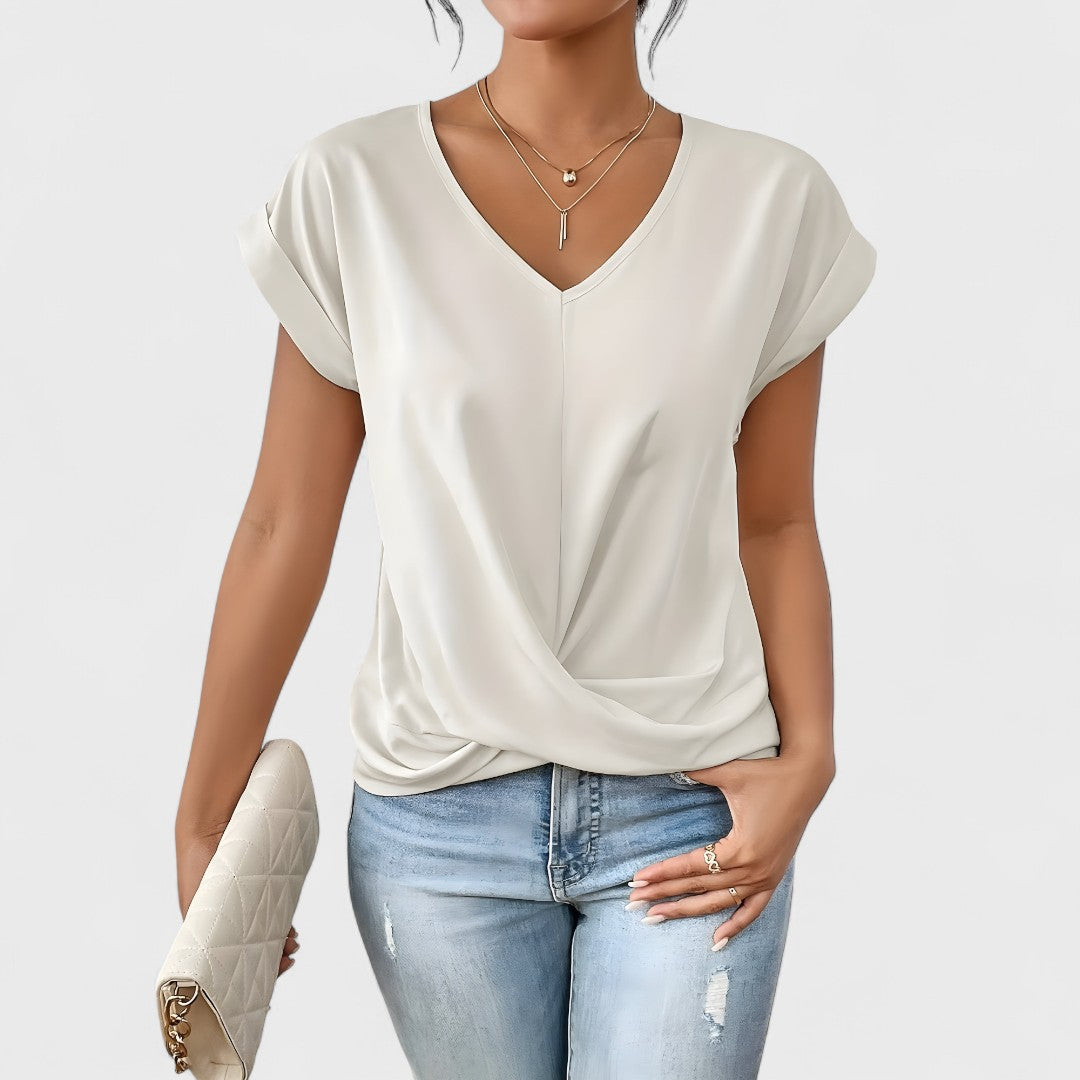 Élise™ – Twist Front V-Neck Top