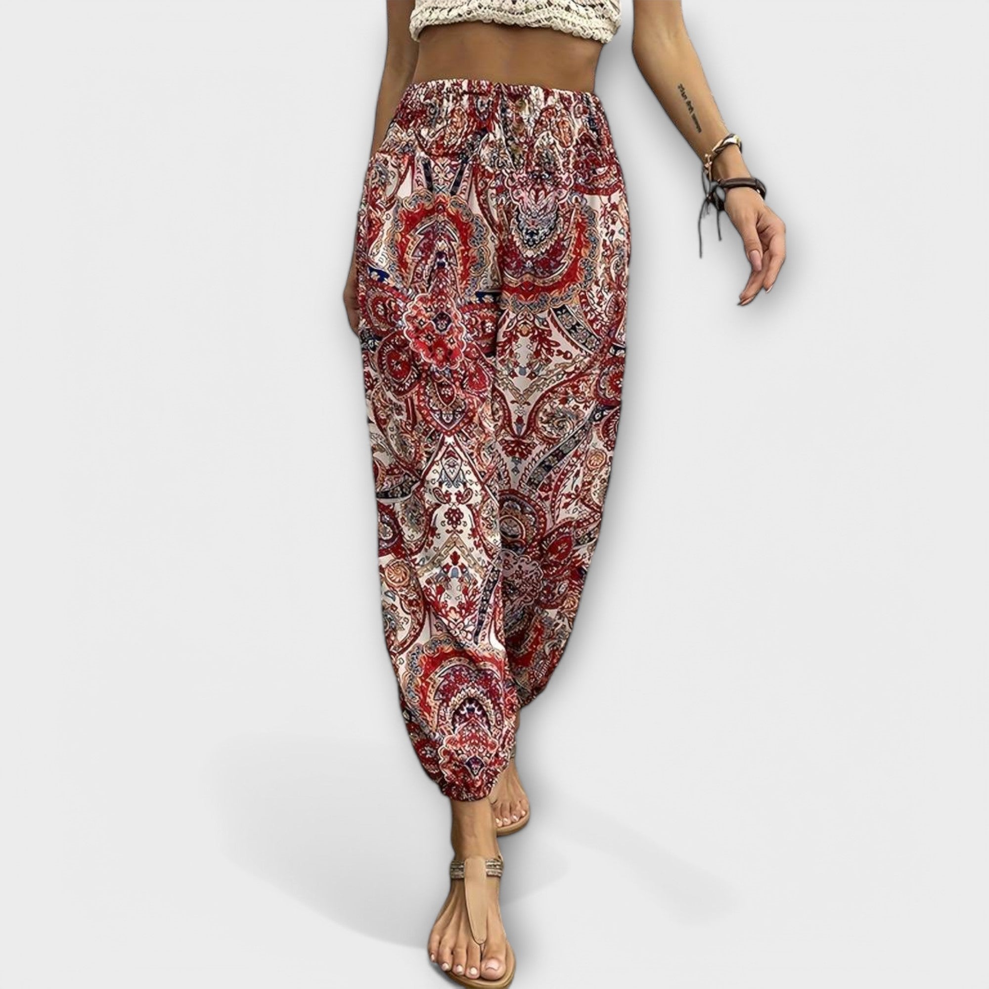 Élise™ - Tights with Ethnic Graphic