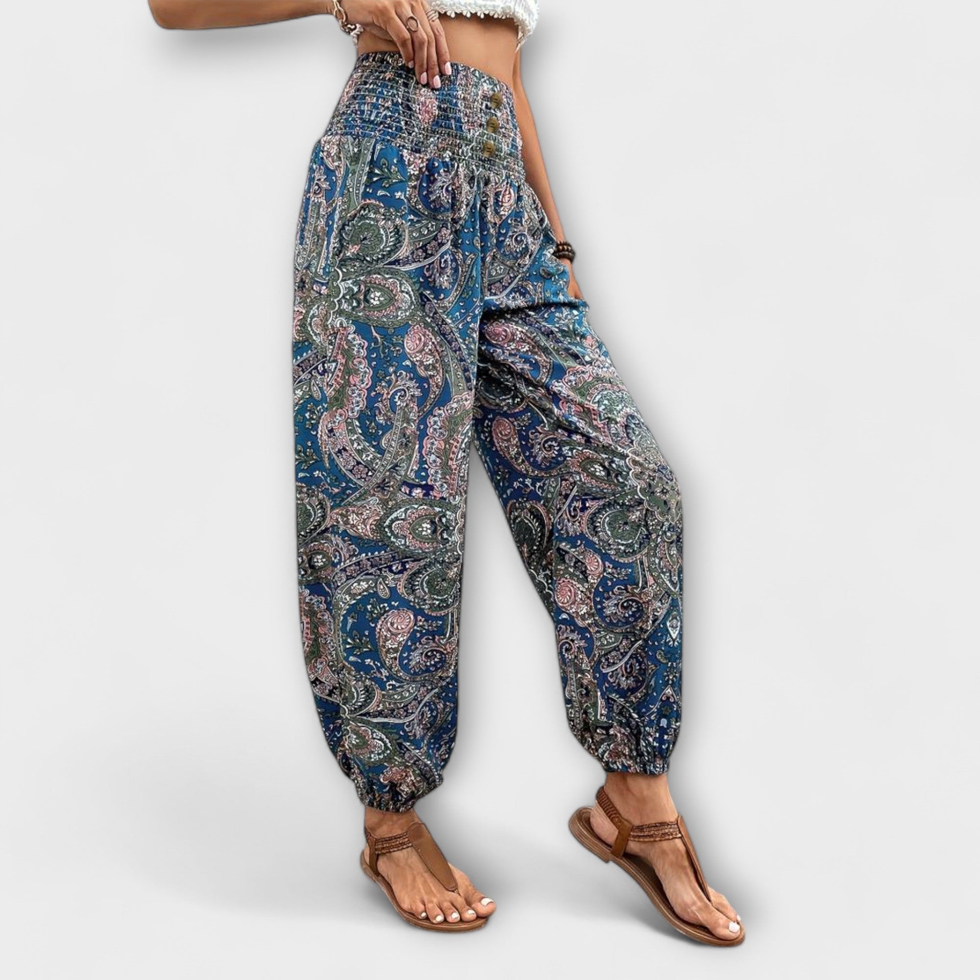 Élise™ - Tights with Ethnic Graphic