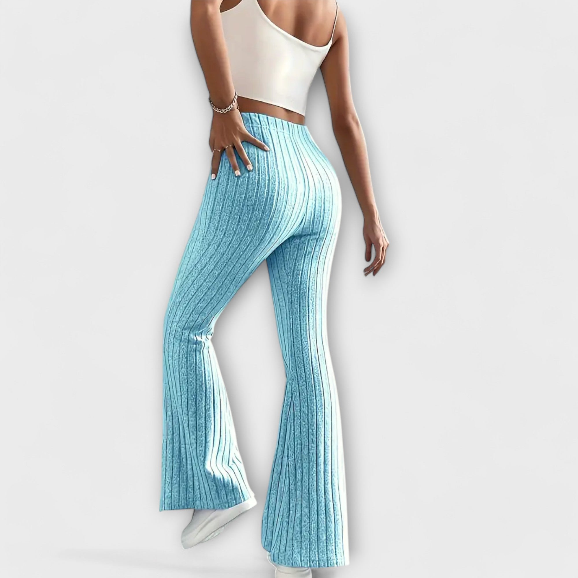 Élise™ – Flared Trousers with Fine Structure