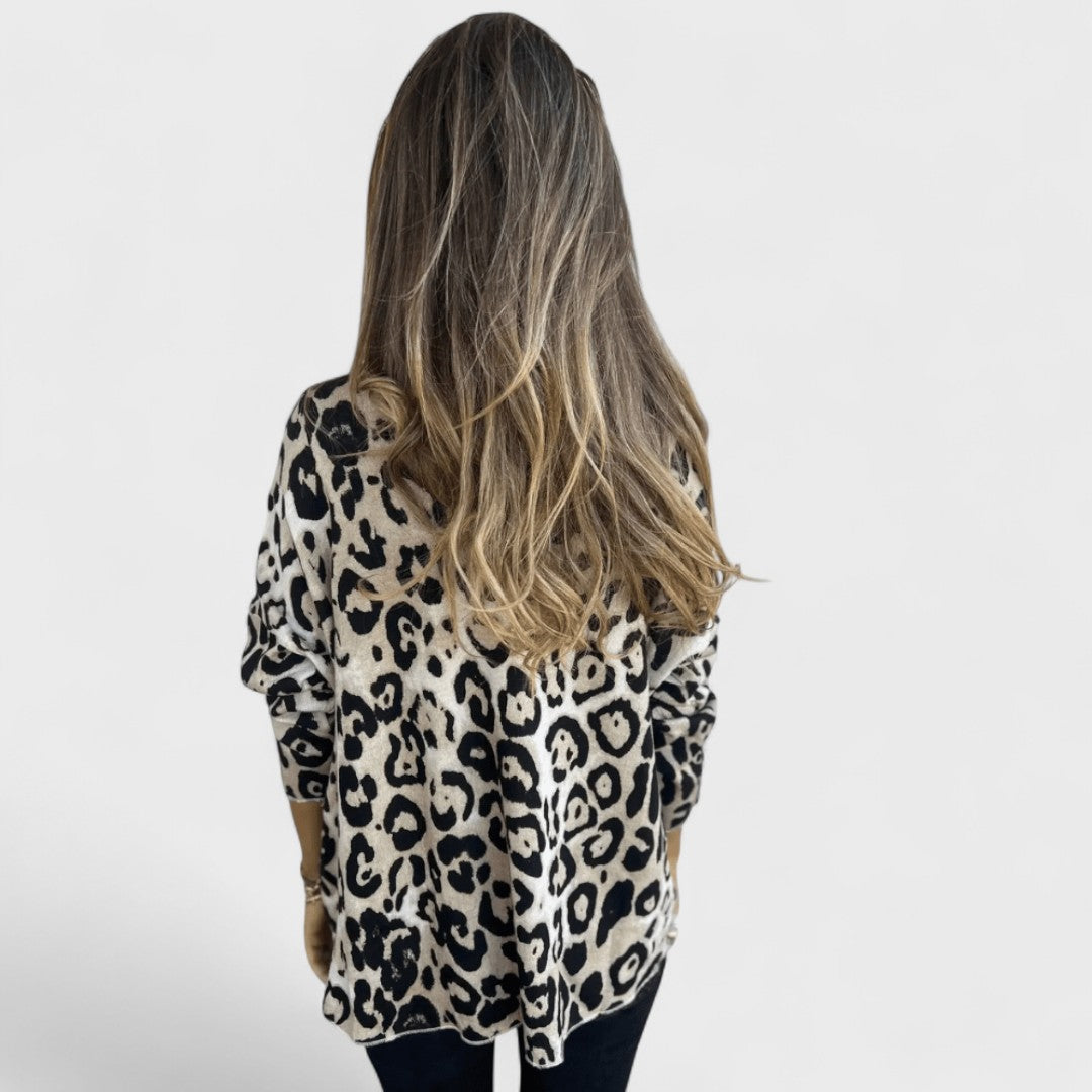 Élise™ - Women's Casual Top with Leopard Print