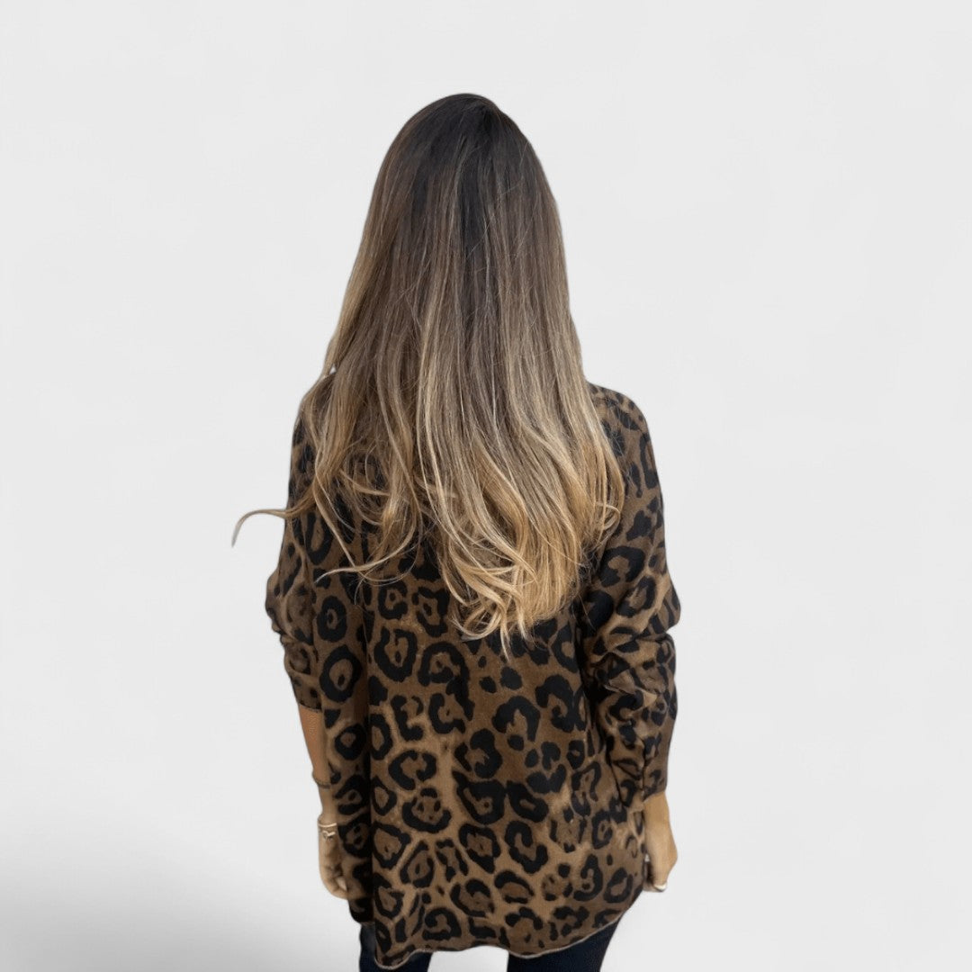 Élise™ - Women's Casual Top with Leopard Print