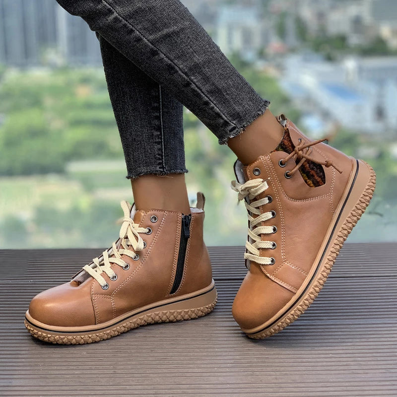 Élise™ - Comfortable Lace-Up Ankle Boots