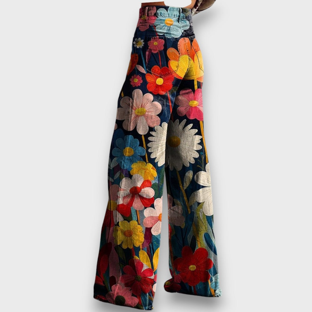 Élise™ – Wide-Leg Trousers with Floral Soul