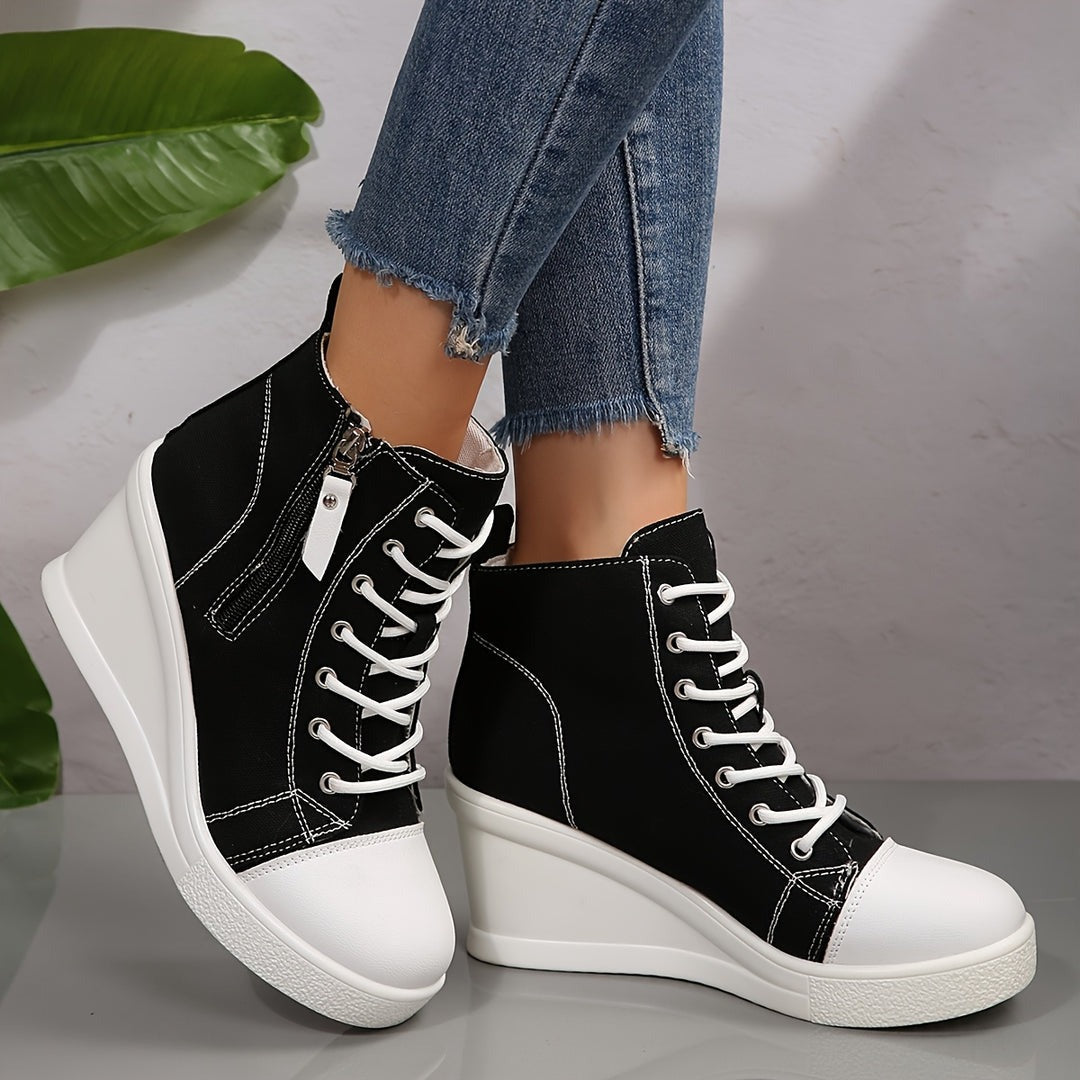 Élise™ - Wedge Sneakers in Canvas