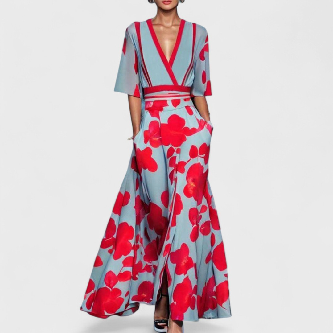 Élise™ - Elegant Floral Maxi Dress