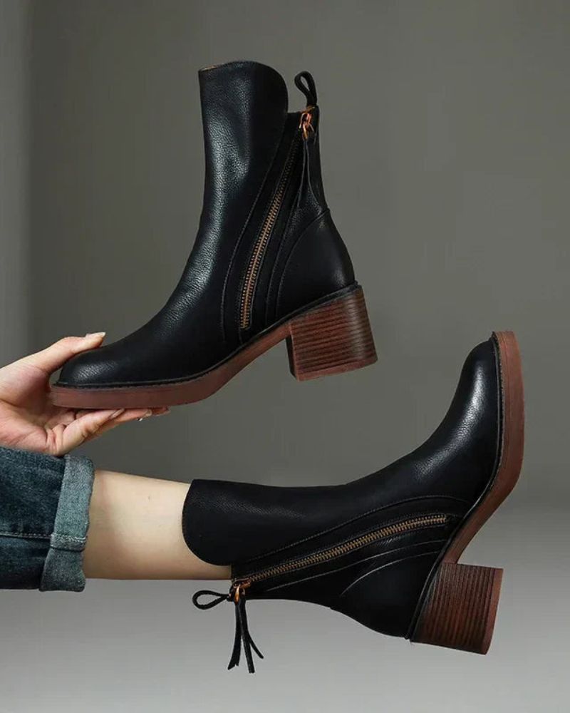 Élise™ - Casual Leather Ankle Boots
