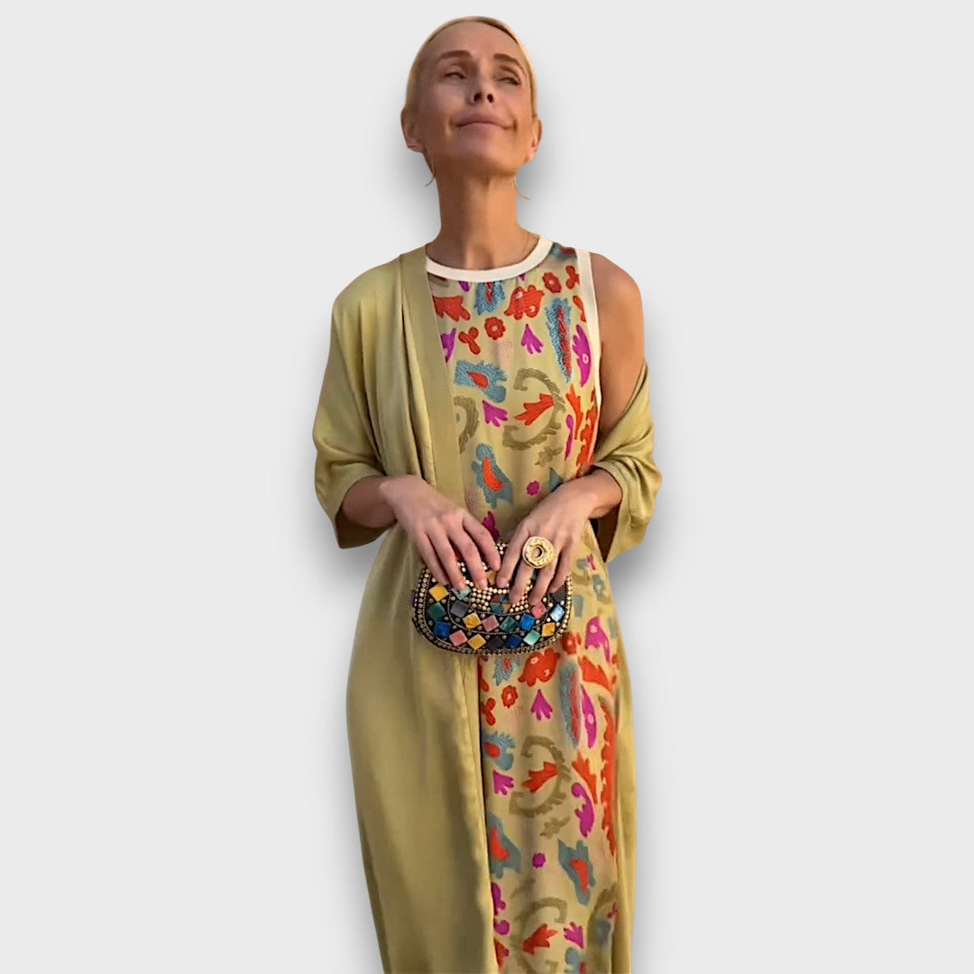Élise™ – Maxi Dress with Cardigan