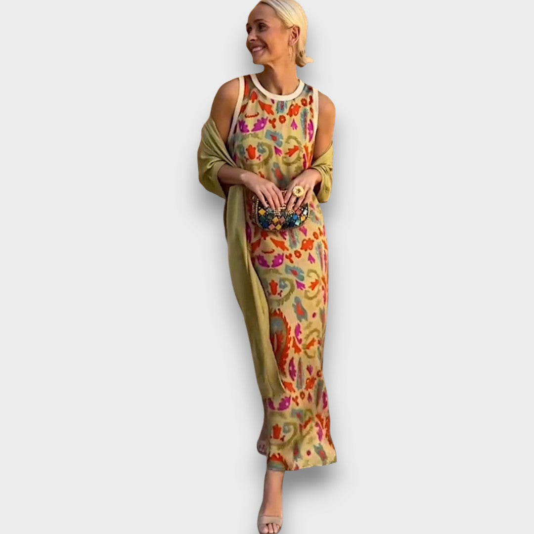 Élise™ – Maxi Dress with Cardigan