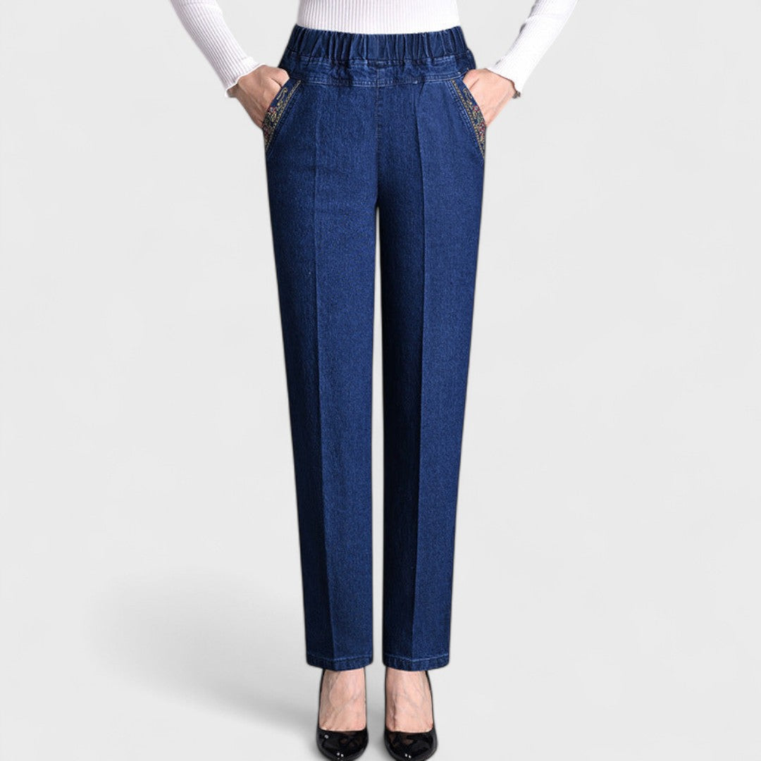 Élise™ - Women's Jeans with Side Pockets and Elastic Waist