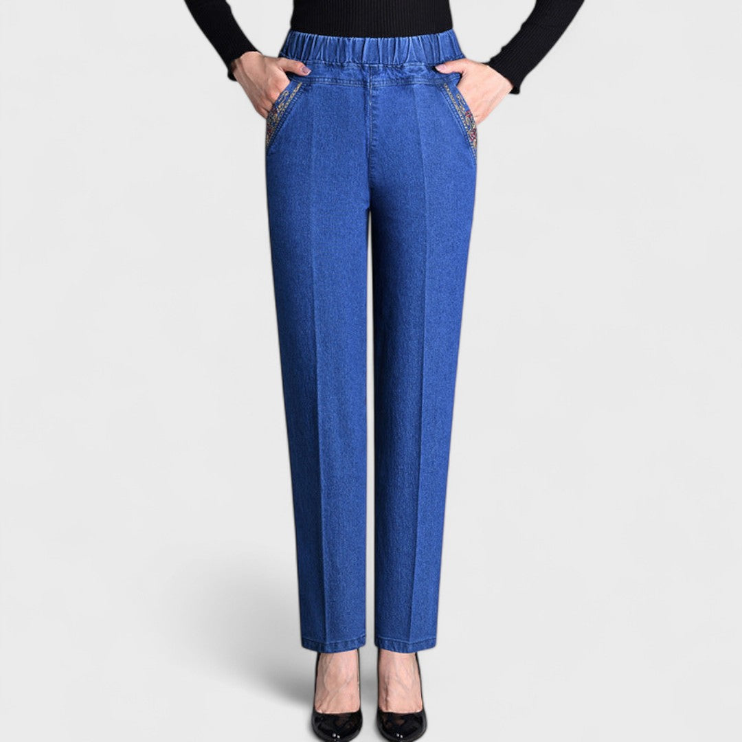 Élise™ - Women's Jeans with Side Pockets and Elastic Waist