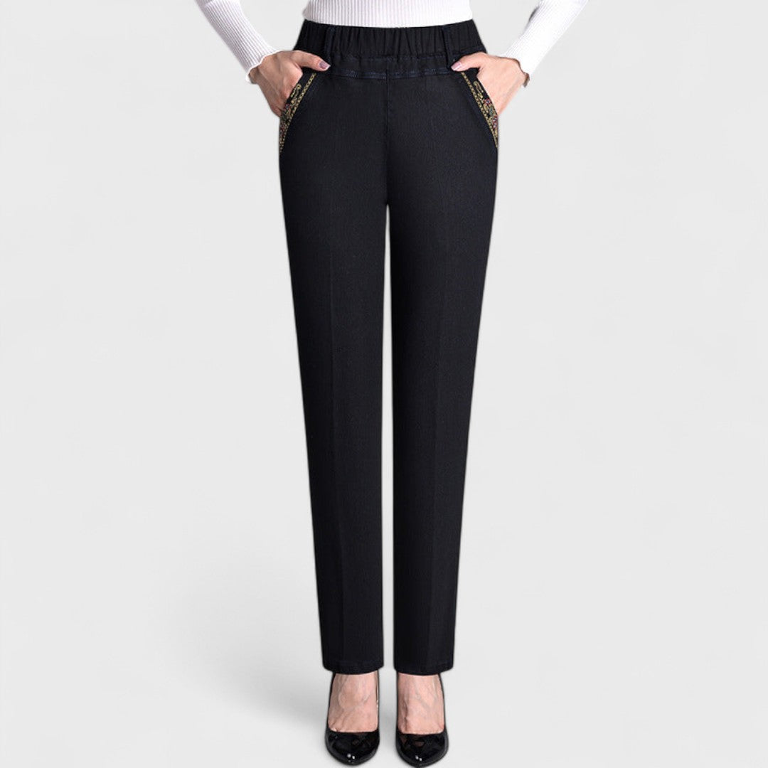 Élise™ - Women's Jeans with Side Pockets and Elastic Waist