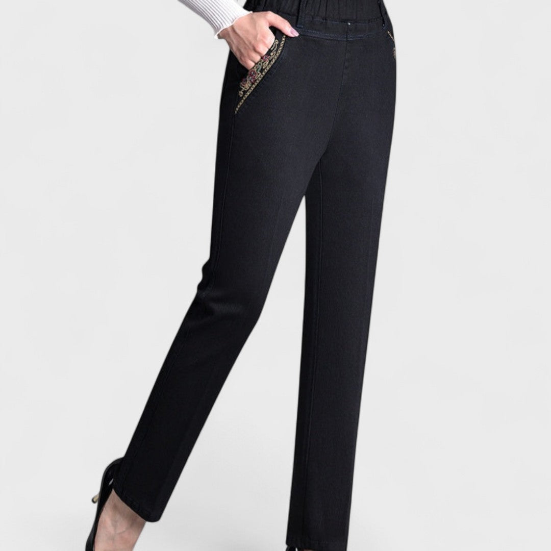 Élise™ - Women's Jeans with Side Pockets and Elastic Waist