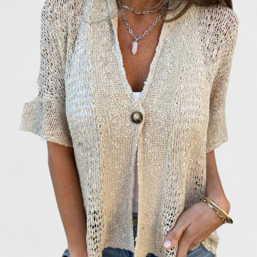 Élise™ - Women's Solid Color Top with One Button
