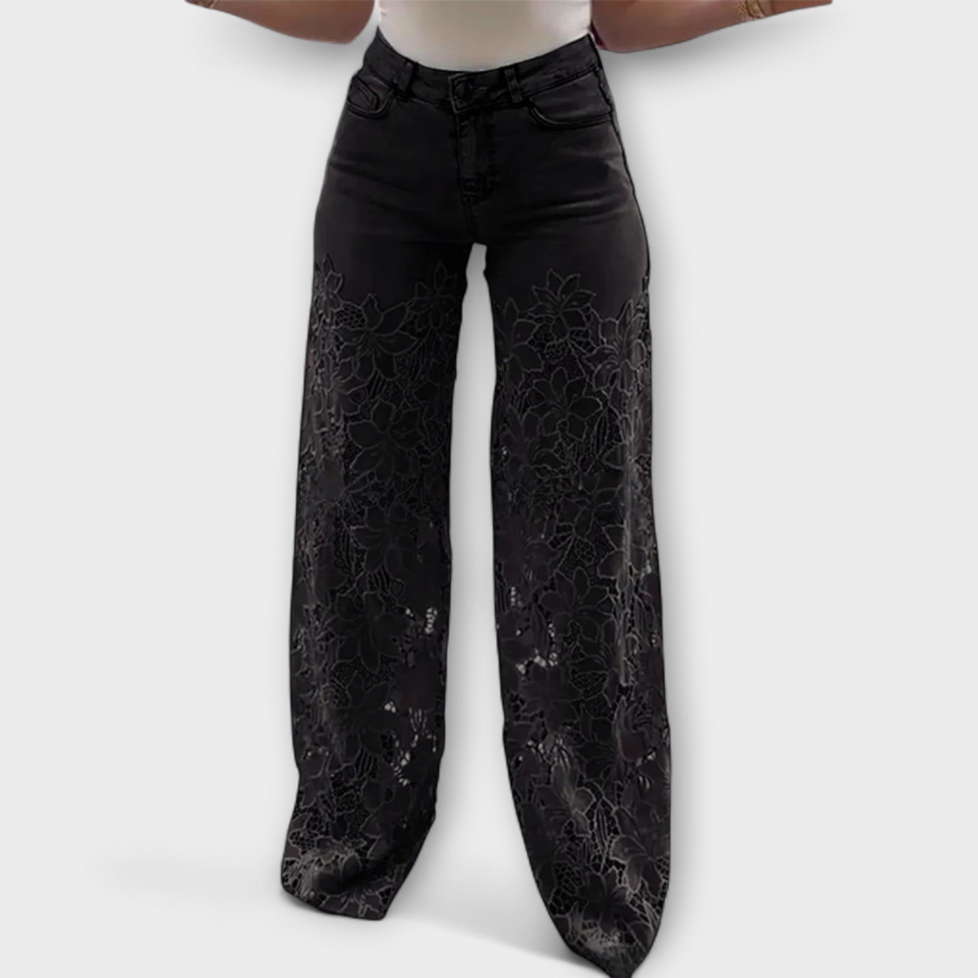 Élise™ Chic Patchwork Lace Jeans